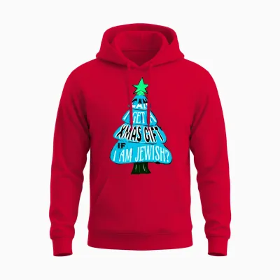 Jewish on Christmas Funny Unisex Hoodie - Red