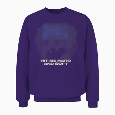Official Billie Eilish Hit Me Hard and Soft Blue Photo Unisex Sweatshirt - Purple