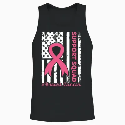 Support Squad Breast Cancer Awareness Unisex Tank Top - Black