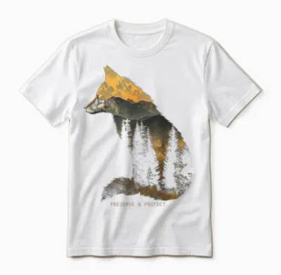 Fuchs Protect Preserve Hiking Camping Hunter Outdoor Nature Unisex T-Shirt - White