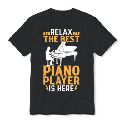 Relax the Best Piano Player Is Here - Pianist Keyb Unisex T-Shirt - Black