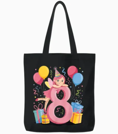 Fée 8e Anniversaire Garçon Fille 8 Ans Huitième Huit Fée Tote Bags - Black