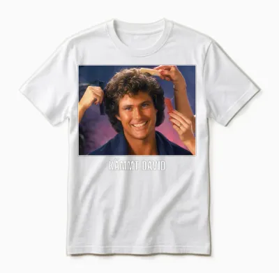 Kämmt David 80s Retro Vintage Tv Kitt Star Camp Funny Fun Unisex T-Shirt - White