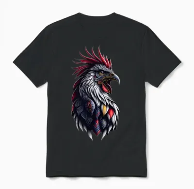Beautiful Black Rooster Design. Cool Rooster Unisex T-Shirt - Black