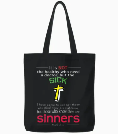 Mark 2:17 - Bible Verses Tote Bags - Black