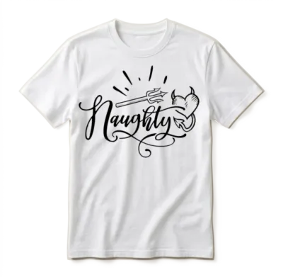 Naughty Unisex T-Shirt - White
