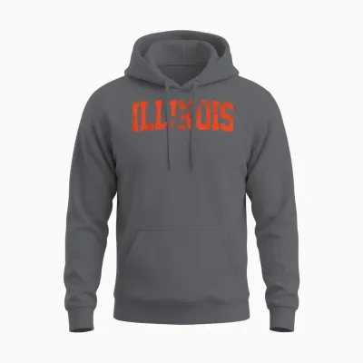Retro Illinois Il Souvenir Vintage Illinois Orange Throwback Unisex Hoodie - Charcoal