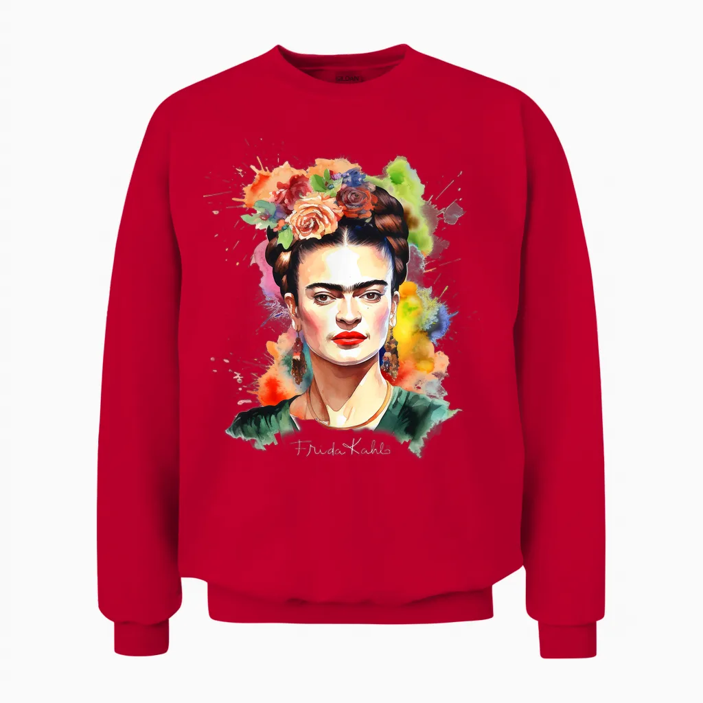 Frida Kahlo - Variety of Items T-Shirt, Black Unisex Sweatshirt in Red