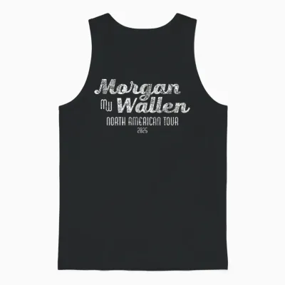 Official Morgan Wallen Exclusive 2025 Tour Blue Unisex Tank Top - Black