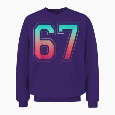 67 Meme Funny Six Seven Gen Alpha Trending 6 7 Unisex Sweatshirt - Purple