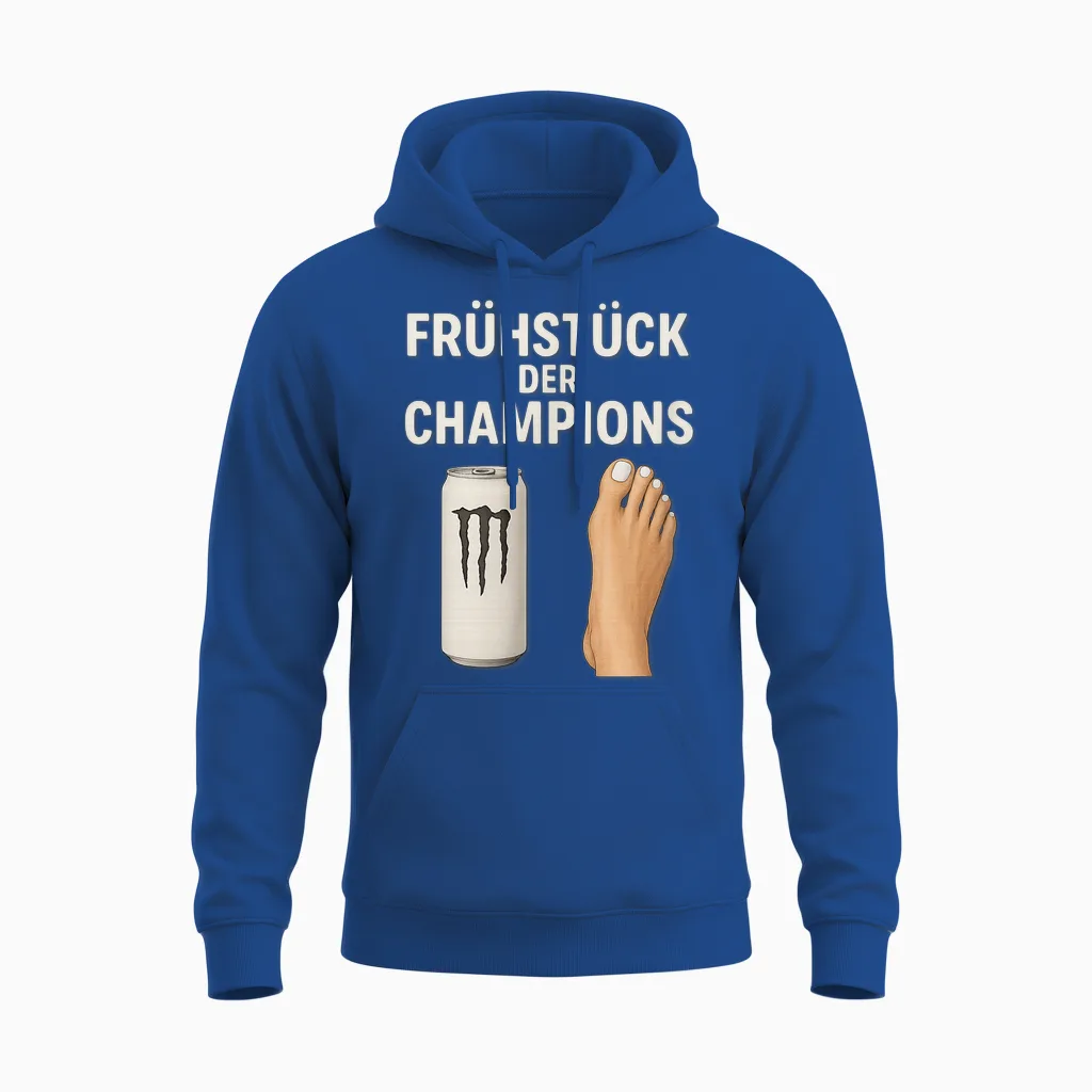 Frühstück Der Champions - Weisses Monster Und Perfekte Füße Unisex Hoodie in Royal