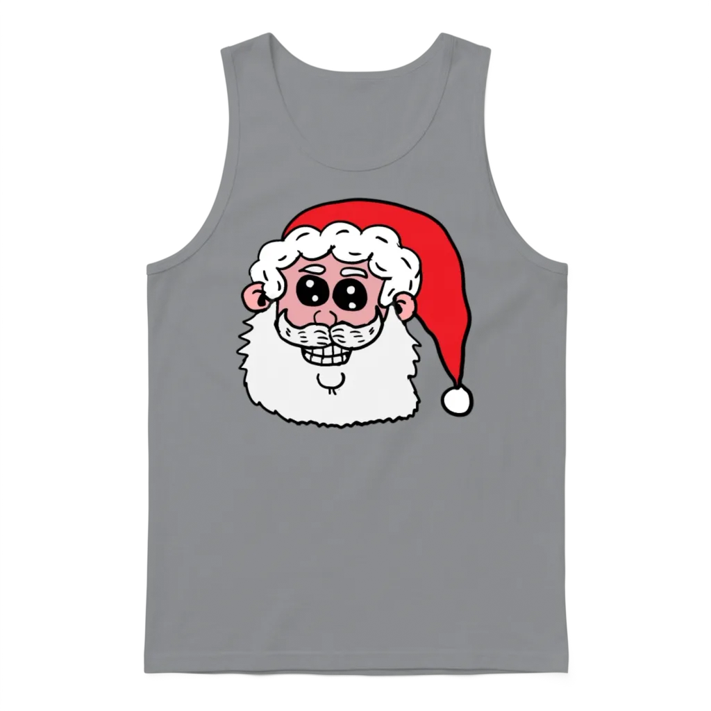 Funny Santa Head โ Christmas Gift Unisex Tank Top - Sport Grey
