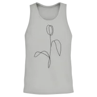 Continous One Line Tulip Flower Minimalist Art Unisex Tank Top - Ash – 2