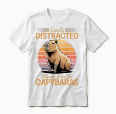 Funny Capybara Unisex T-Shirt - White