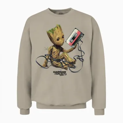 Marvel Guardians of the Galaxy Vol. 2 Groot Tape Portrait Unisex Sweatshirt - Sand