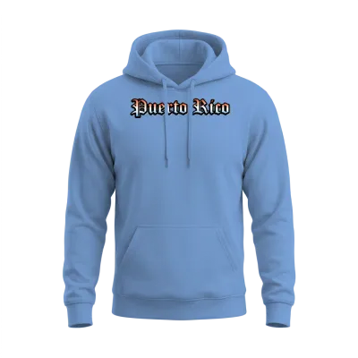 Puerto Rico Gothic Unisex Hoodie - Carolina Blue