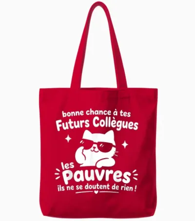 Bonne Chance Nouveau Travail Humour Pot De Départ Collègue Tote Bags - Red