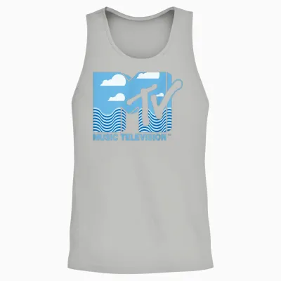 Mademark X Mtv - the Official Mtv Logo with Water, Clouds and a Blue Sky Unisex Tank Top - Ash
