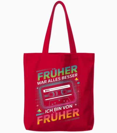 Früher War Alles Besser Kassette Retro 80s 90s Tote Bags - Red