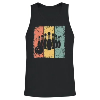 Bowling Retro Unisex Tank Top - Black