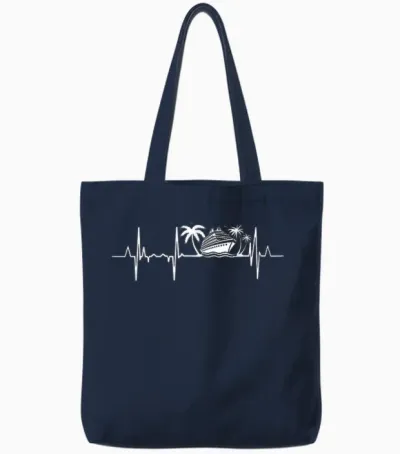 Battement De Cœur Du Bateau De Croisière Tote Bags - Navy