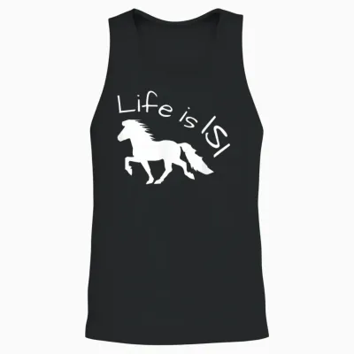 Schönes Islandpferd Im Tölt – Life Is Isi Statement Unisex Tank Top - Black