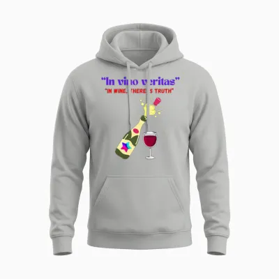 In Vino Veritas Unisex Hoodie - Ash