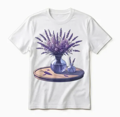 Lavender Flower T-Shirt, White, S Unisex T-Shirt - White