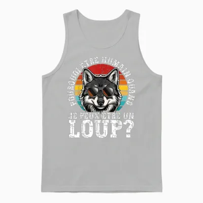 Why Be Human When I Can Be a Wolf? T-Shirt, Black, S Unisex Tank Top - Ash