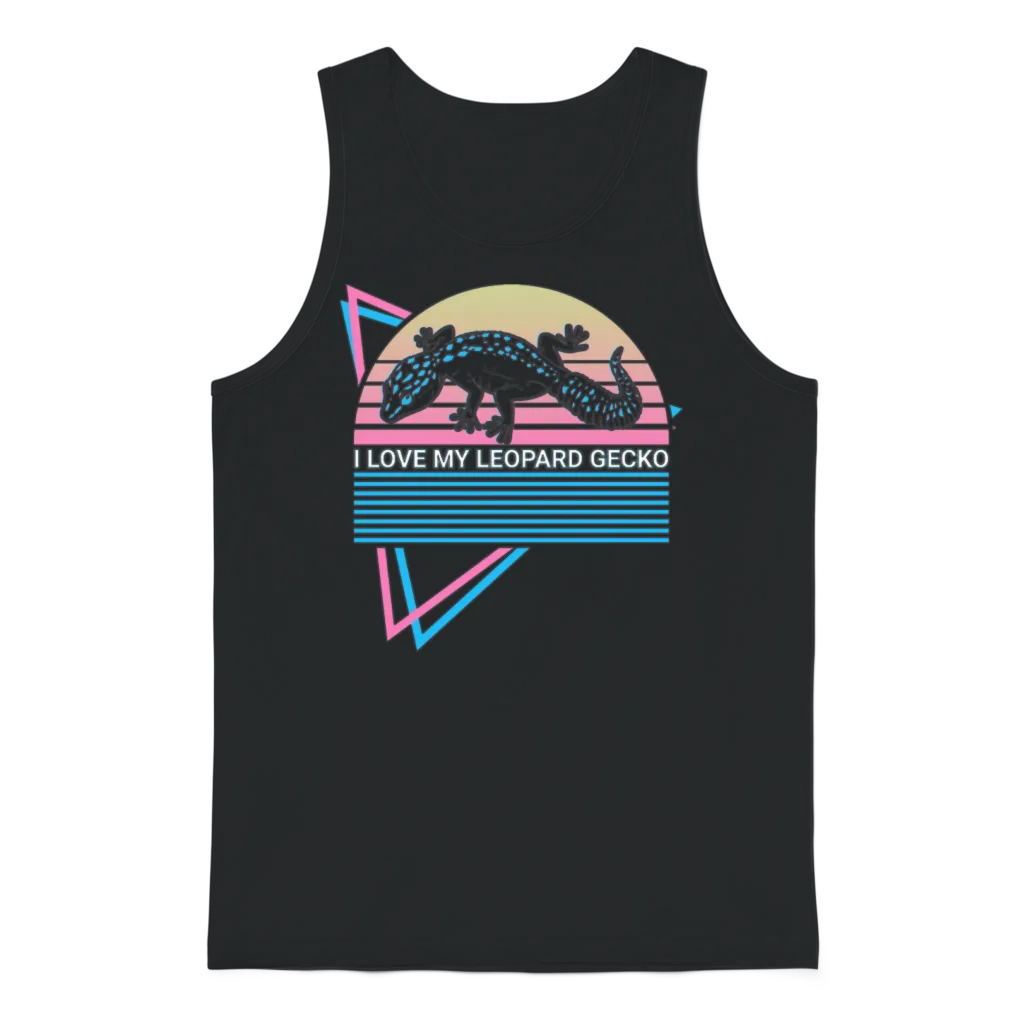 Leopard Gecko Retro โ Reptiles & Exotics Unisex Tank Top - Black