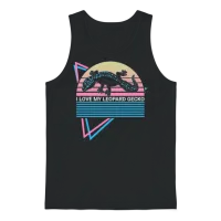 Leopard Gecko Retro — Reptiles & Exotics Unisex Tank Top - Black – 1