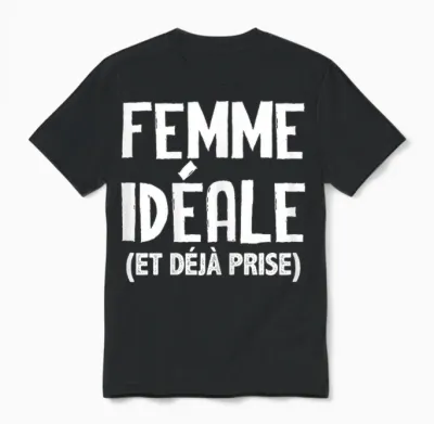 A Woman Ideal Valentine's Day Couple Love Man Gift T-Shirt, Black Unisex T-Shirt - Black