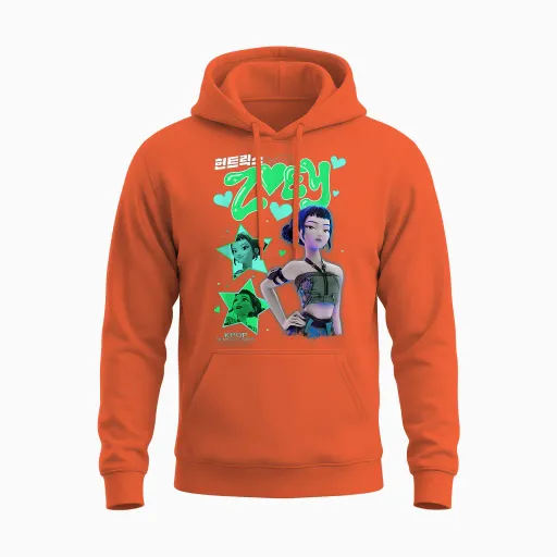 Kpop Demon Hunters Huntrix Zoey Popstar Unisex Hoodie - Orange