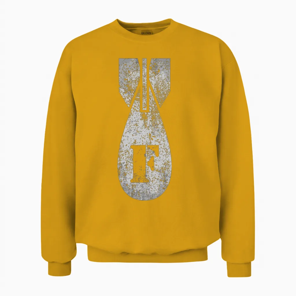 Vintage Fbomb Funny Unisex Sweatshirt in Gold