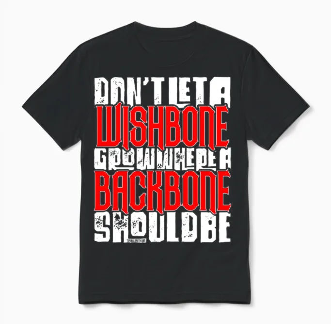 Wishbone Backbone Unisex T-Shirt in Black