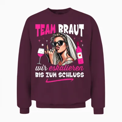 Stag Party Women's T-Shirt Team Bride Jga Women's T-Shirt, Black, S Unisex Sweatshirt - Maroon