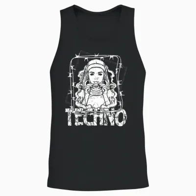 Backprint Techno Merch Rave Kleidung 200 Bpm Techno Nonne Unisex Tank Top - Black