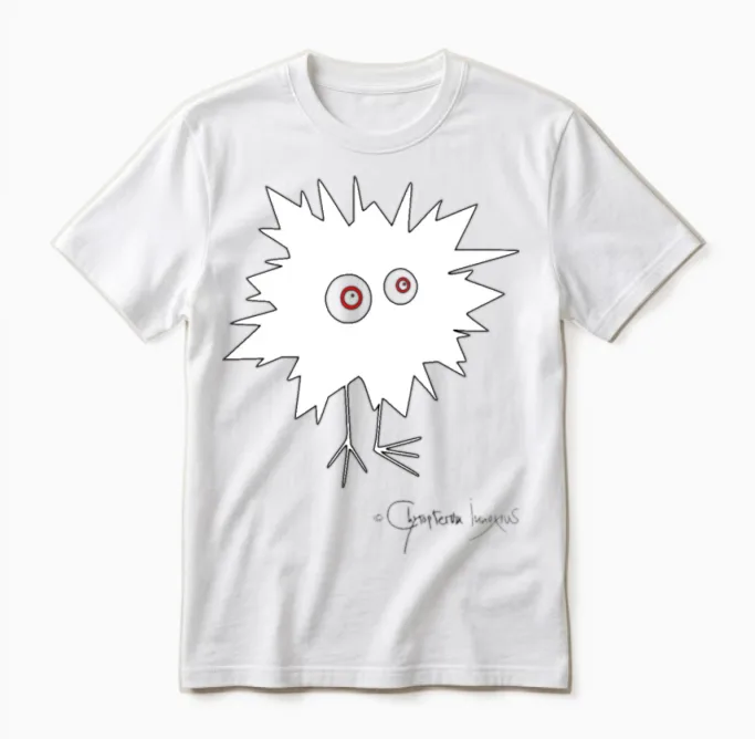 Woolly Beastie Flashed ยฉ Chyropterum Innoxius Unisex T-Shirt in White