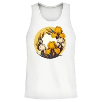 Retro Yellow Irises Unisex Tank Top - White – 2