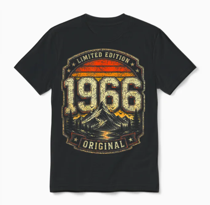 60. Geburtstag Mann Frau 60 Jahre 1966 Deko Geschenk Lustig Unisex T-Shirt in Black