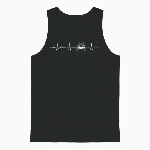 Jeep Heartbeat Unisex Tank Top - Black