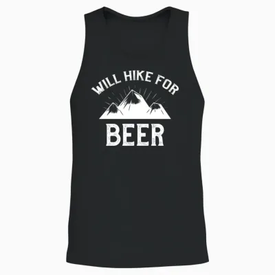 Will Hike for Beer Unisex Tank Top - Black