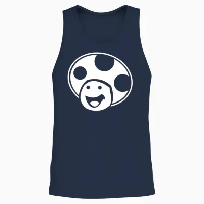 Head Mushroom Funny Unisex Tank Top - Navy