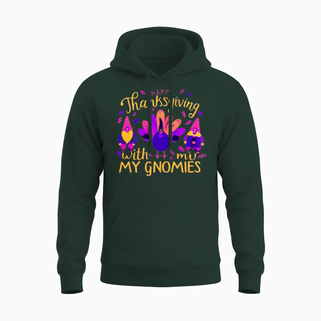 Thanksgiving with My Gnomies Unisex Hoodie in Forest