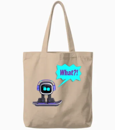 Emo Robot Tote Bags - Natural