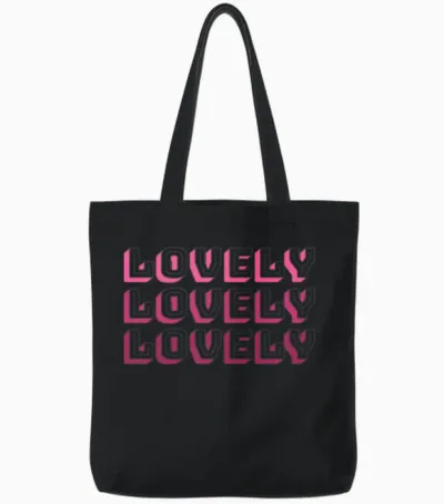 Lovely Retro Text Design Tote Bags - Black