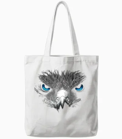 Adler Vogel Grafik Tier Illustration Blaue Augen Adler Tote Bags - White