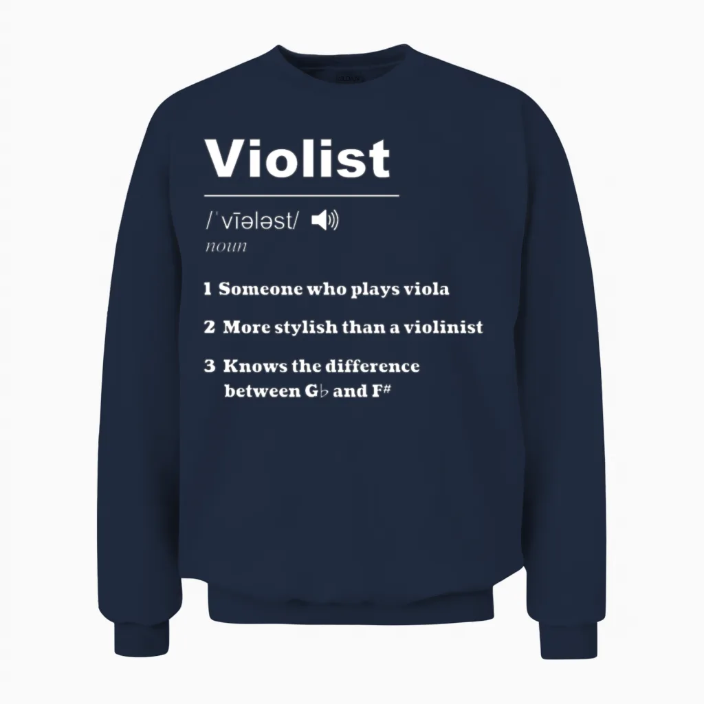 Funny Violist Definition Unisex Sweatshirt in Navy