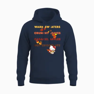 Hello Kitty Favorite Fall Things Unisex Hoodie - Navy