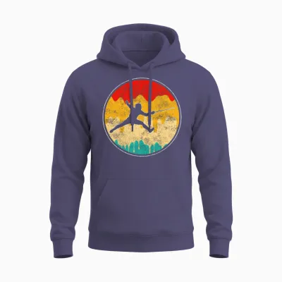 Fencing Retro Unisex Hoodie - Heather Sport Dark Navy